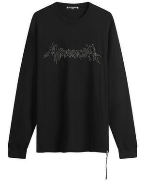 MASTERMIND WORLD Short Sleevebeaded Long Sleeve T-Shirt - Black