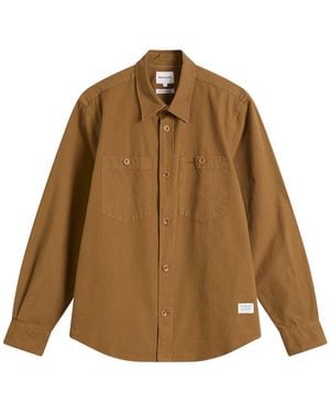 Norse Projects Algot Cotton Ripstop Relaxed Shirt - Brown