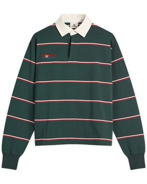 SUNDAYFRUITMARKET Sun Stripe Collar T-Shirt - Green