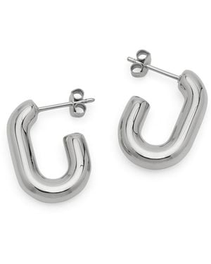 Missoma Chubby Oval Small Hoop Earrings - Metallic