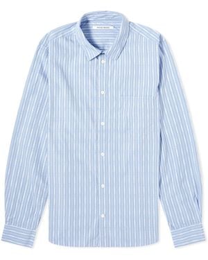 WOOD WOOD Timothy Tattoo Stripe Shirt - Blue