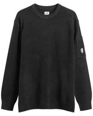 C.P. Company Chenille Ribbed Knit Sweater - Black