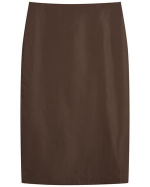 St. Agni Paper Taffeta Column Skirt - Brown