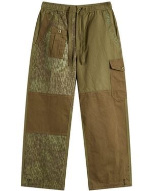 Maharishi Upcycled Loose Patchwork Cargo Trousers - Green