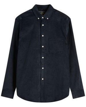 Portuguese Flannel Lobo Button Down Corduroy Shirt - Blue