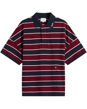 Rhude Fontaine Striped Polo Shirt - Red