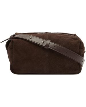 Mazi Untitled Dent Suede Cross Body Bag - Brown