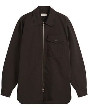 Dries Van Noten Overdyed Double Weave Cotton Shirt Jacket - Black