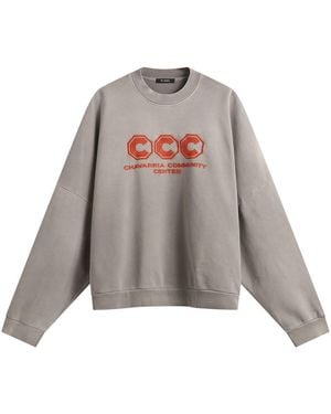 Willy Chavarria Ccc Hooligan Crew Sweatshirt - Grey