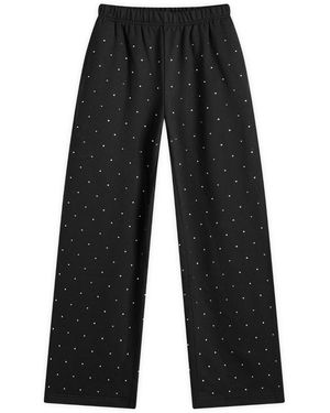 GOOD AMERICAN Crystal Wide Leg Joggers - Black