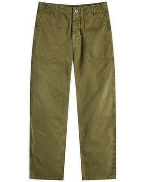 Dubbleware Herringbone Fatigue Trousers - Green