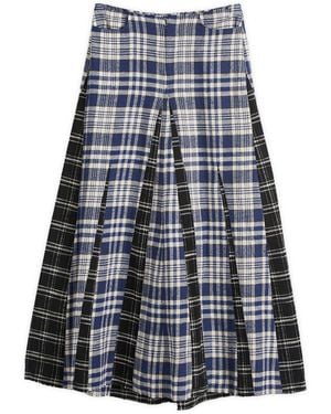 Our Legacy Panelled Cotton Flannel A-Line Maxi Skirt - Blue