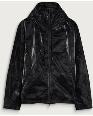 Y-3 Marble Nylon Hoodied Coat - Black
