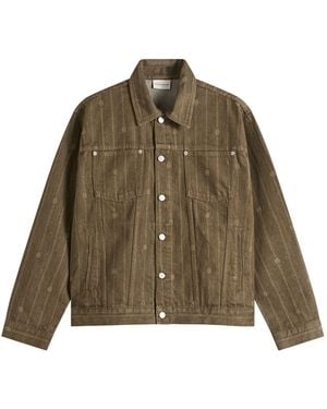 Drole de Monsieur Monogram Denim Jacket - Green
