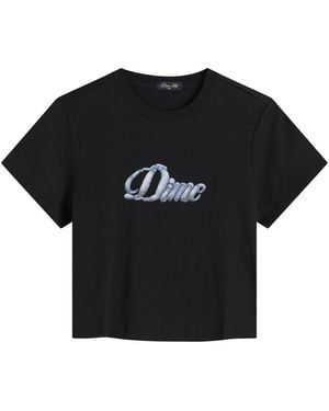 Dime Cursive Denim T-Shirt - Black