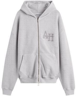 Annie Hood Inside Out University Zip Hoodie - Grey