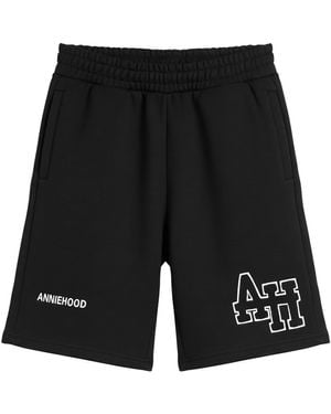 Annie Hood College Sweat Shorts - Black