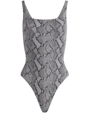 Skims Fits Everybody Square Neck Bodysuit - Grey