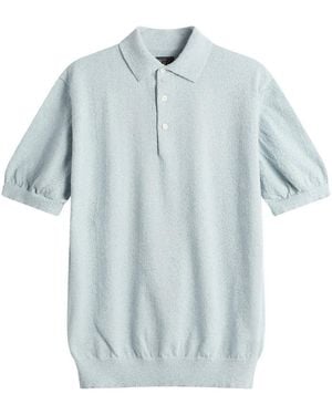 Beams Plus Boucle Knit Polo - Blue