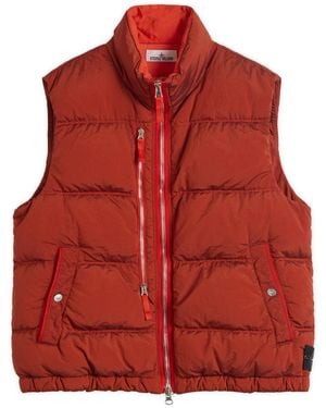 Stone Island Nylon Metal Econyl Down Vest - Red