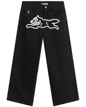 ICECREAM Running Dog Triple Scoop Wide Denim Jeans - Black