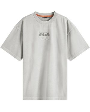 Napapijri Split Logo T-Shirt - Grey