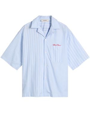 About Blank Patchwork Vacation Shirt - Blue