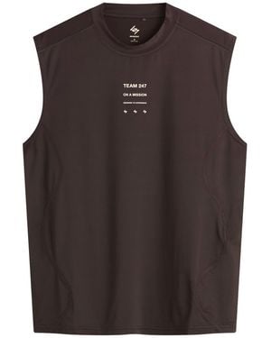 REPRESENT 247 Mesh Runner Tank T-Shirt - Brown