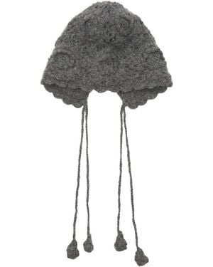 Damson Madder Crochet Bonnet - Black