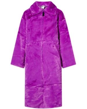 Nike Faux Fur Swoosh Jacket - Purple