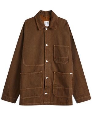 POLAR SKATE Hickory Stripe Ezra Jacket - Brown