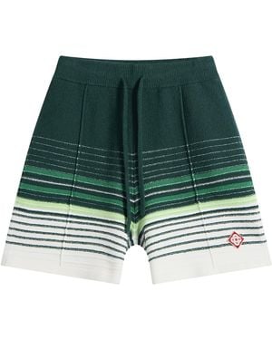 CASABLANCA Boucle Stripe Shorts - Green