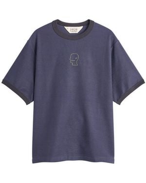 Brain Dead Slubby Ringer T-Shirt - Blue