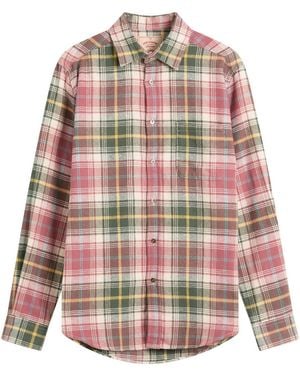 Portuguese Flannel Alpi Check Flannel Shirt - Pink