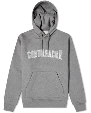 Ami Paris Coeur Sacré Organic-cotton Hoodie - Unisex - Cotton - Grey