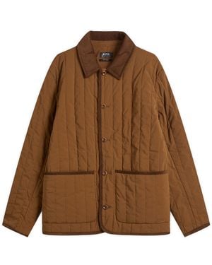 A.P.C. Leone Technical Canvas Quilted Jacket - Brown