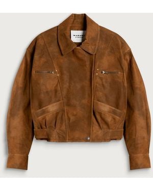 Isabel Marant Étoile Belma Faux Suede Jacket - Brown