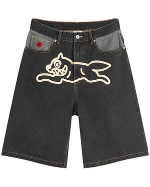 ICECREAM End. X Running Dog Denim Shorts - Grey