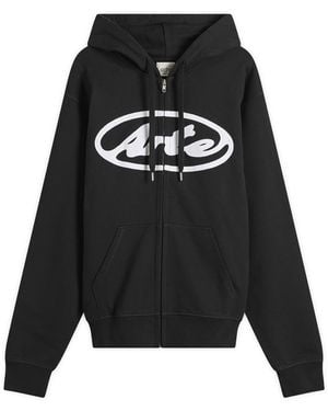 Arte' Circle Logo Zip Hoodie - Black