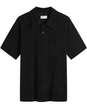 Universal Works Newlyn Light Weight Terry Polo - Black