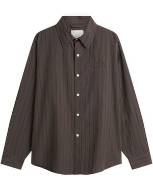 mfpen Triple Stripe Essay Shirt - Brown