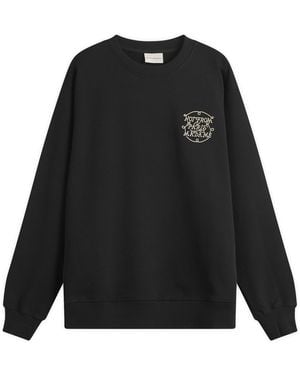 Drole de Monsieur Slogan Braided Sweatshirt - Black