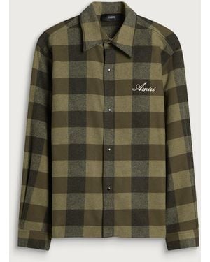 Amiri Heavy Flannel Check Shirt - Green