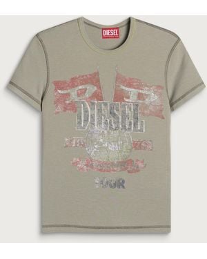 DIESEL T-Marsy-Rib T-Shirt - Grey
