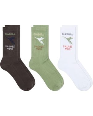 Diadora Legacy 3 Pack Crew Socks - Green