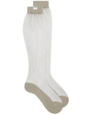 Maison Margiela Mm6 Sheer Knee High Socks - White