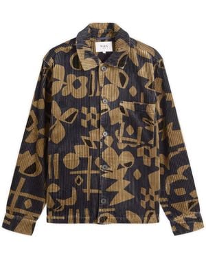 Wax London Rockley Shapes Corduroy Overshirt - Black