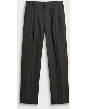 Dries Van Noten Penrud Abstract Check Wool Pants - Gray