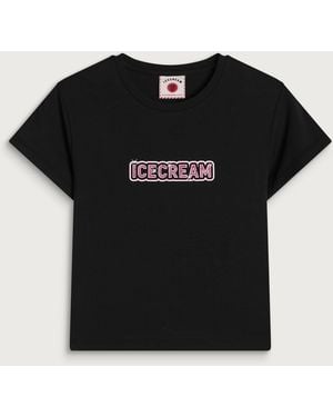 ICECREAM Glitter Baby T-Shirt - Black