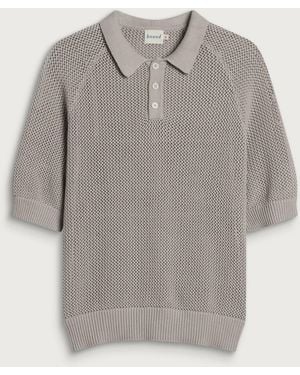 BOUND Crochect Knit Polo - Gray